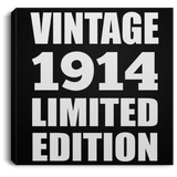 110th Birthday Vintage 1914 Limited Edition - Canvas Square
