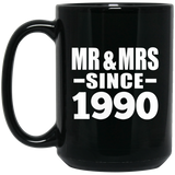 34th Anniversary Mr & Mrs Since 1990 - 15 Oz Coffee Mug Black