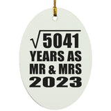71st Anniversary Square Root of 5041 Years As Mr & Mrs 2023 - Oval Ornament