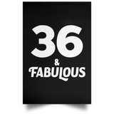 36th Birthday 36 & Fabulous - Poster Portrait