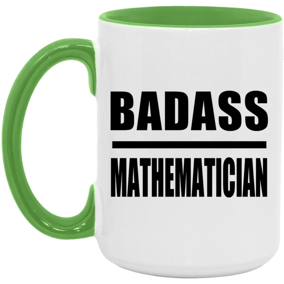 Badass Mathematician - 15oz Accent Mug Green