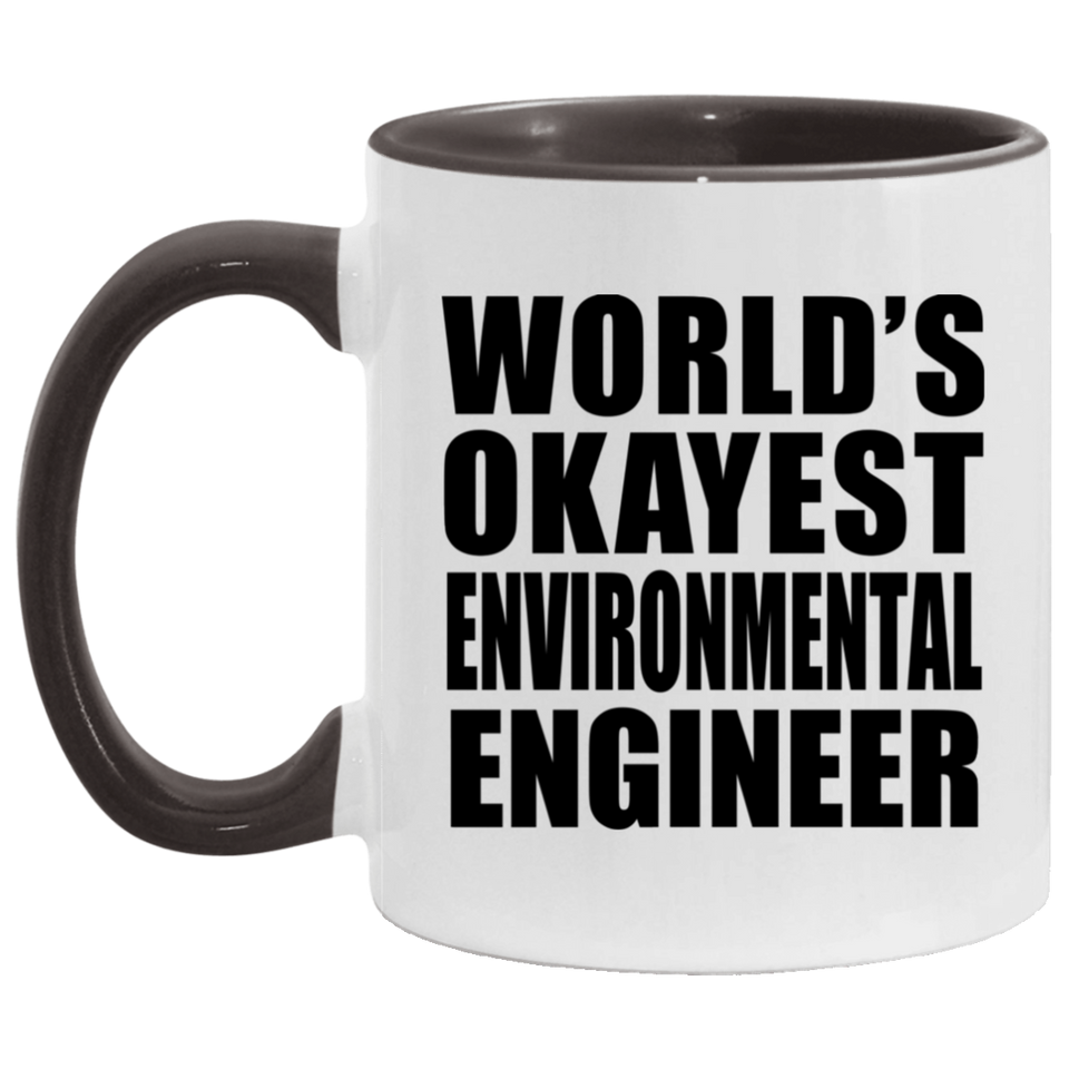 World's Okayest Environmental Engineer - 11oz Accent Mug Black