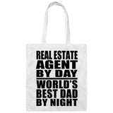Real Estate Agent By Day World's Best Dad By Night - Tote Bag White