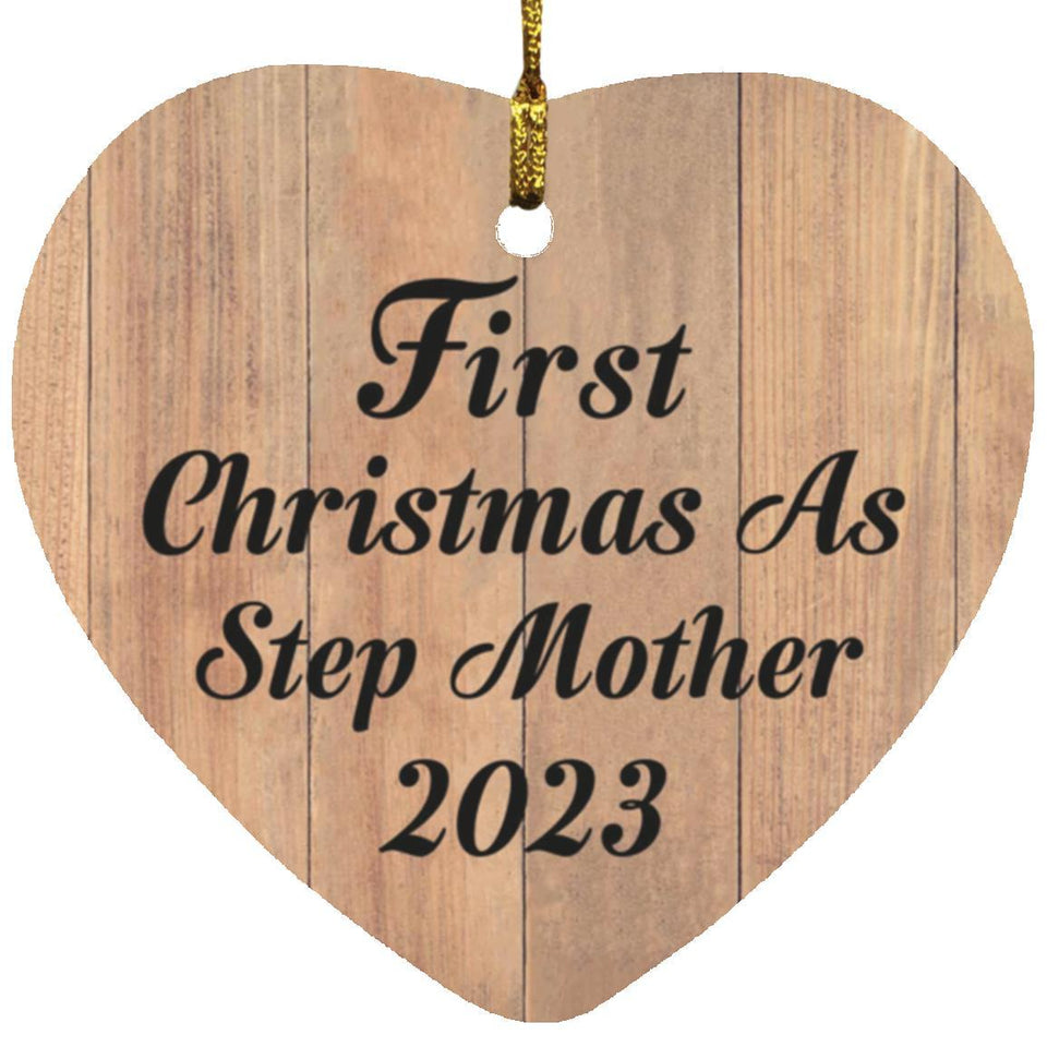 First Christmas As Step Mother 2023 - Heart Ornament C