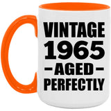 59th Birthday Vintage 1965 Aged Perfectly - 15oz Accent Mug Orange