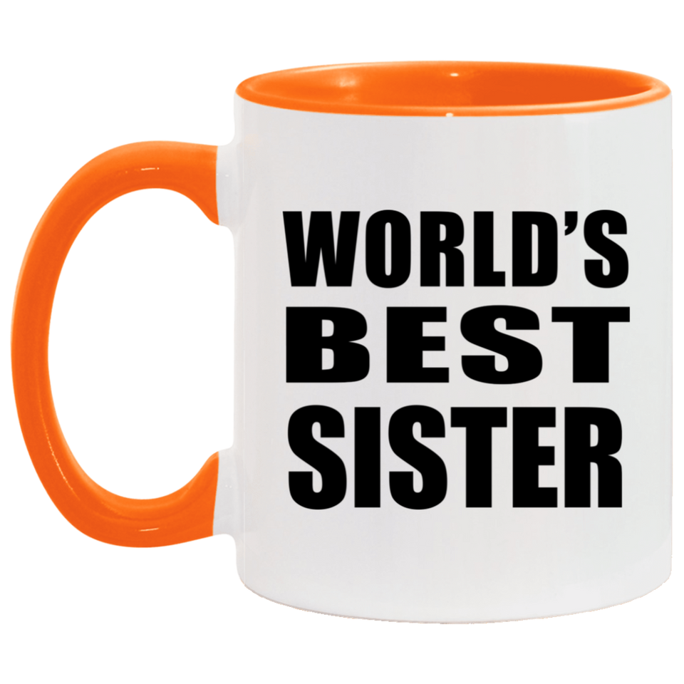 World's Best Sister - 11oz Accent Mug Orange