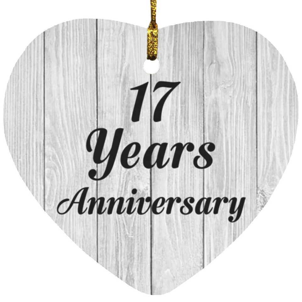 17th Anniversary 17 Years Anniversary - Heart Ornament F
