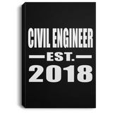 Civil Engineer Established EST. 2018 - Canvas Portrait