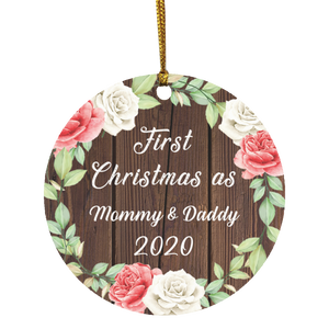 First Christmas As Mommy & Daddy 2020 - Circle Ornament A