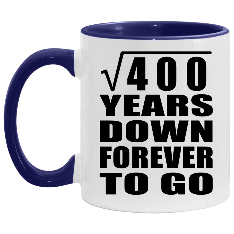 20th Anniversary Square Root of 400 Years Down Forever To Go - 11oz Accent Mug Purple