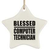 Blessed Computer Technician - Star Ornament