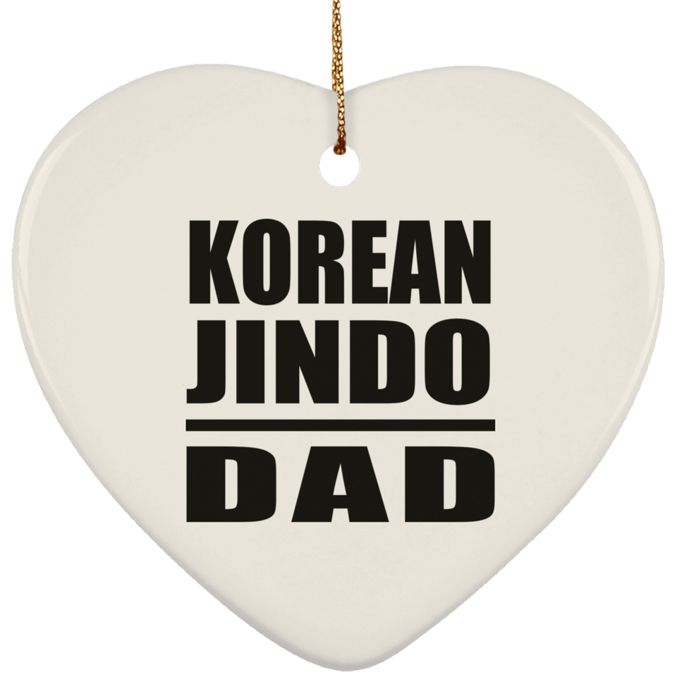 Korean Jindo Dad - Heart Ornament