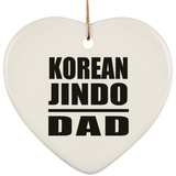 Korean Jindo Dad - Heart Ornament