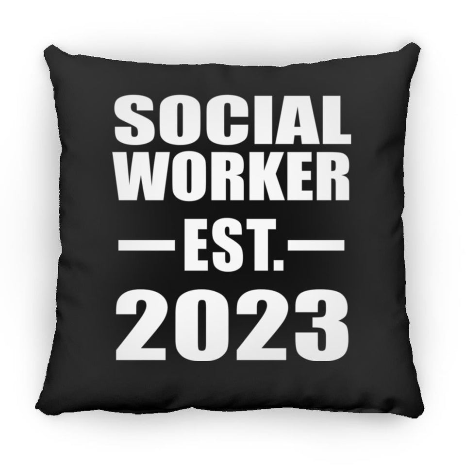 Social Worker Established EST. 2023 - Throw Pillow Black