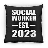 Social Worker Established EST. 2023 - Throw Pillow Black