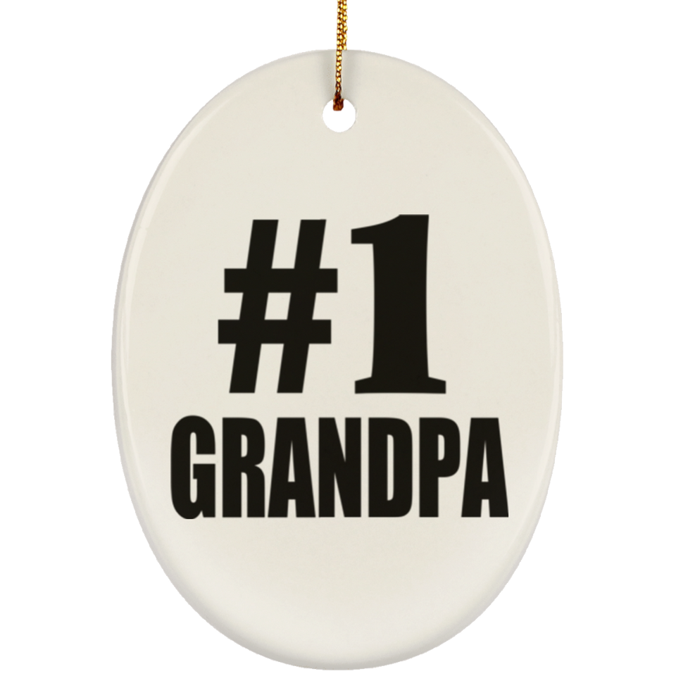 Number One #1 Grandpa - Oval Ornament