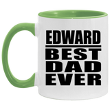 Edward Best Dad Ever - 11oz Accent Mug Green