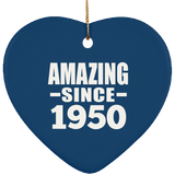 74th Birthday Amazing Since 1950 - Heart Ornament