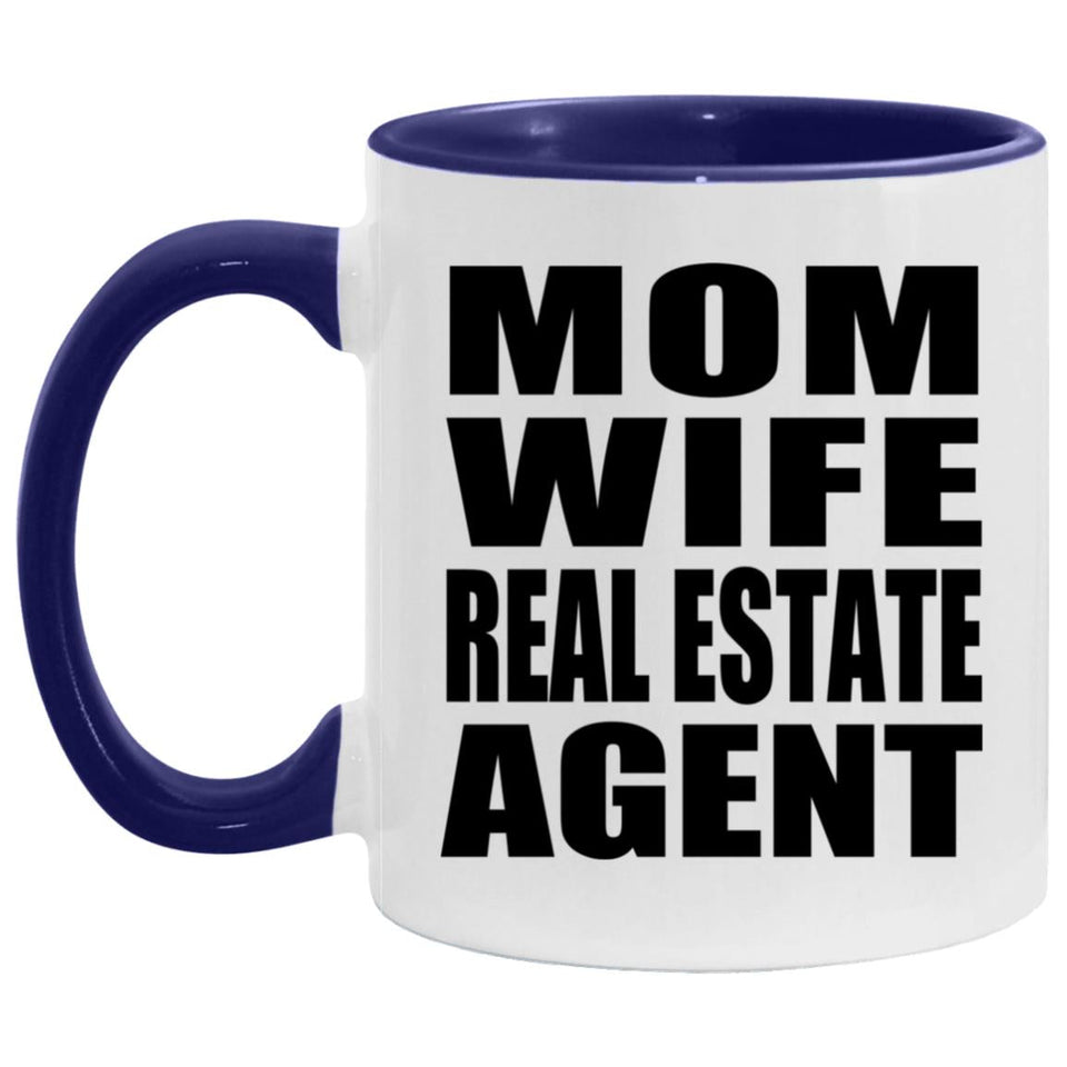 Mom Wife Real Estate Agent - 11oz Accent Mug Purple