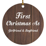 First Christmas As Girlfriend & Boyfriend - Circle Ornament D