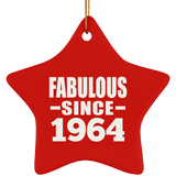 60th Birthday Fabulous Since 1964 - Star Ornament
