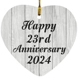 Happy 23rd Anniversary 2024 - Heart Ornament F