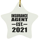 Insurance Agent Established EST. 2021 - Star Ornament
