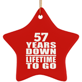 57th Anniversary 57 Years Down Lifetime To Go - Star Ornament