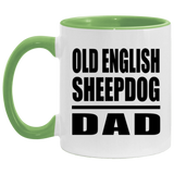 Old English Sheepdog Dad - 11oz Accent Mug Green