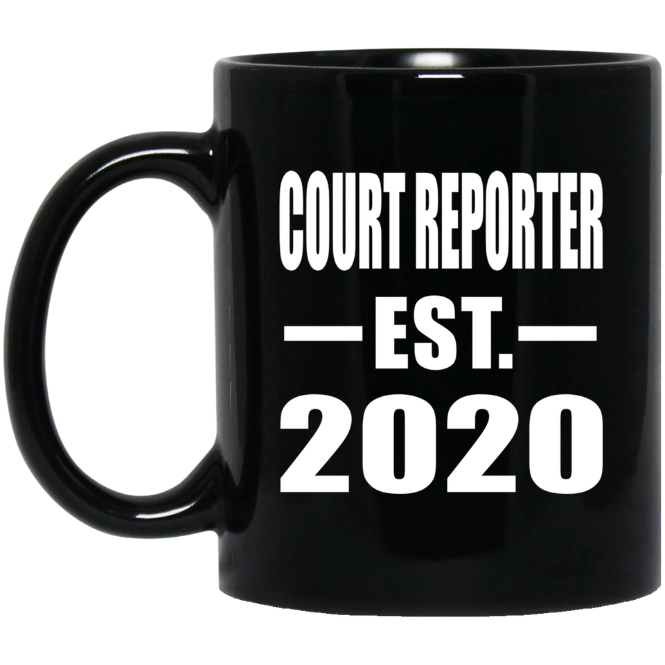 Court Reporter Established EST. 2020 - 11oz Coffee Mug Black