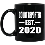 Court Reporter Established EST. 2020 - 11oz Coffee Mug Black