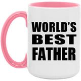 World's Best Father - 15oz Accent Mug Pink