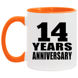 14th Anniversary 14 Years - 11oz Accent Mug Orange