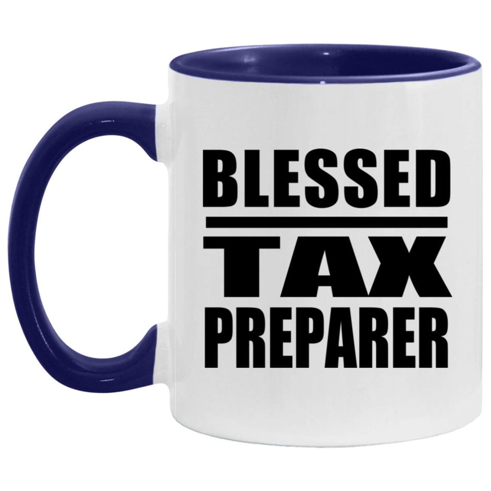 Blessed Tax Preparer - 11oz Accent Mug Purple