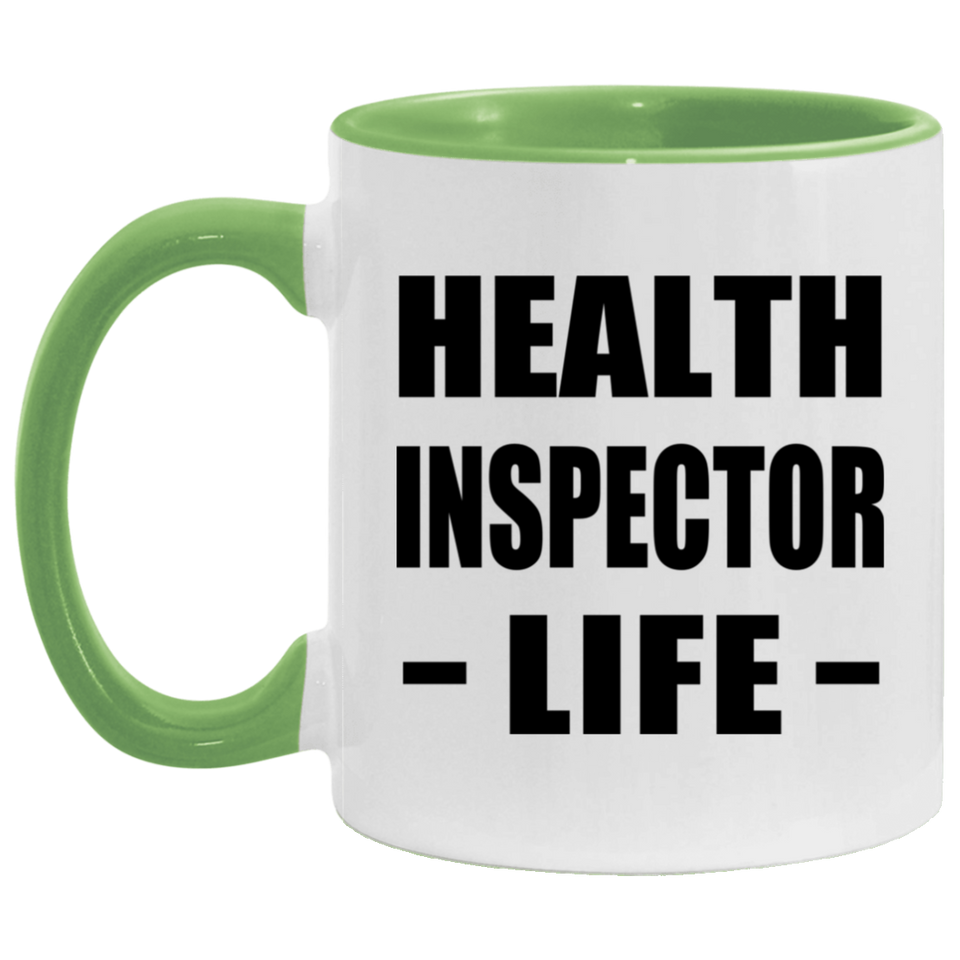 Health Inspector Life - 11oz Accent Mug Green
