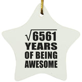 81st Birthday Square Root of 6561 Years of Being Awesome - Star Ornament