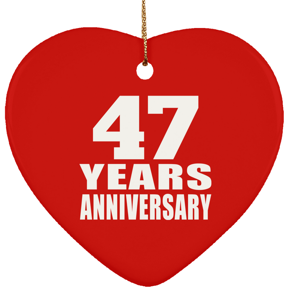 47th Anniversary 47 Years - Heart Ornament