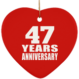 47th Anniversary 47 Years - Heart Ornament