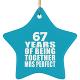 67th Anniversary 67 Years Of Being Mrs Perfect - Star Ornament