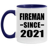 Fireman Since 2021 - 11oz Accent Mug Purple