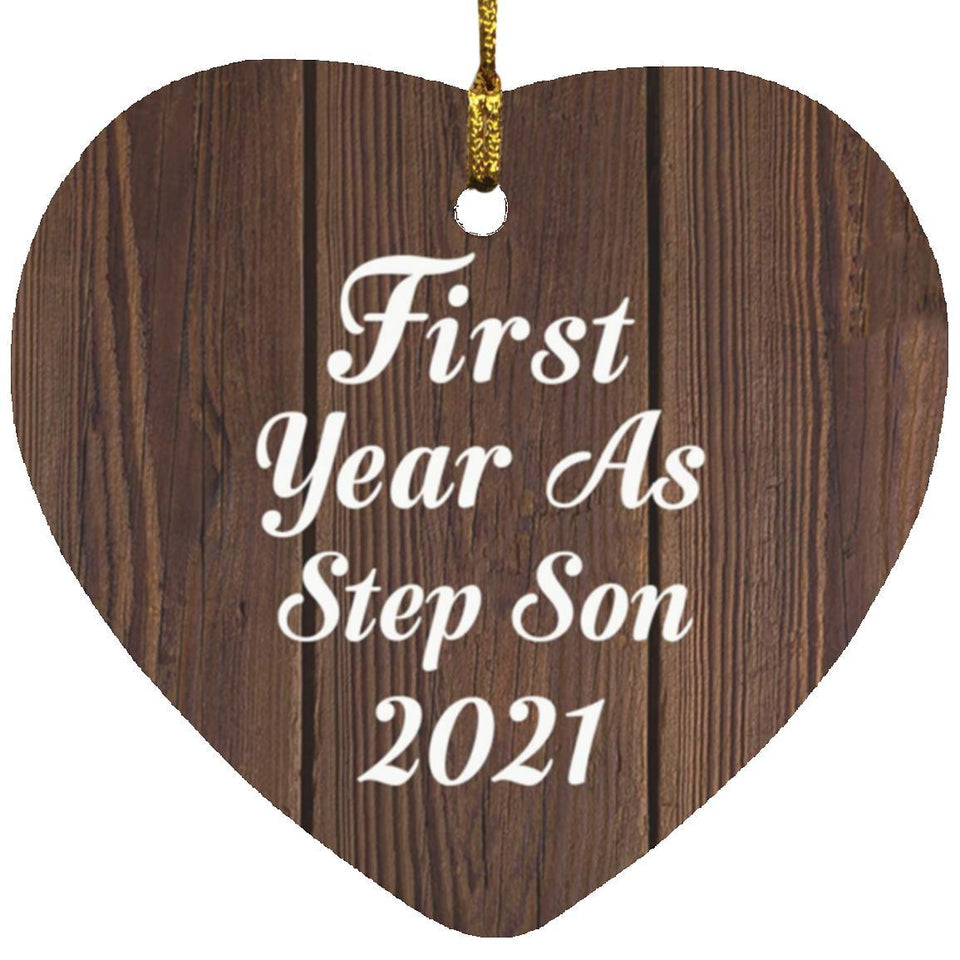 First Year As Step Son 2021 - Heart Ornament D