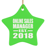 Online Sales Manager Established EST. 2018 - Star Ornament