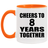 8th Anniversary Cheers To 8 Years Together - 11oz Accent Mug Orange