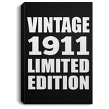 113th Birthday Vintage 1911 Limited Edition - Canvas Portrait