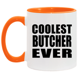 Coolest Butcher Ever - 11oz Accent Mug Orange