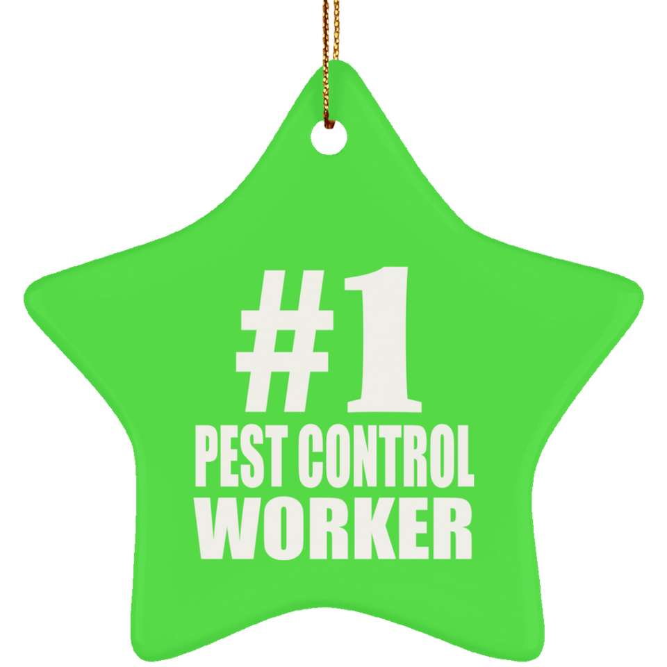 Number One #1 Pest Control Worker - Star Ornament