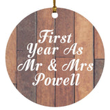 First Year As Mr & Mrs Powell - Circle Ornament E