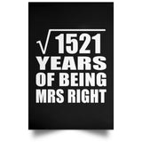 39th Anniversary Square Root of 1521 Years of Being Mrs Right - Poster Portrait