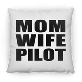 Mom Wife Pilot - Throw Pillow