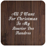 All I Want For Christmas Is My Bouvier Des Flandres - Drink Coaster D